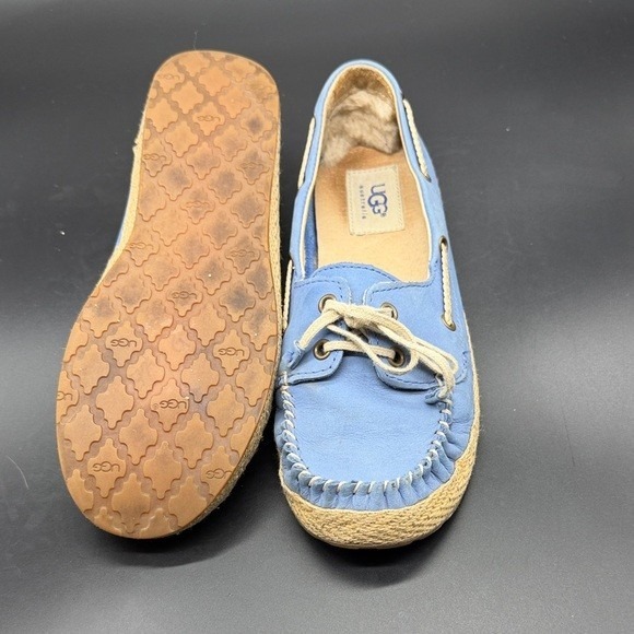 UGG Australia Women's Blue Suede Espadrille Boat Shoes Moccasins Size 7 - Picture 4 of 6
